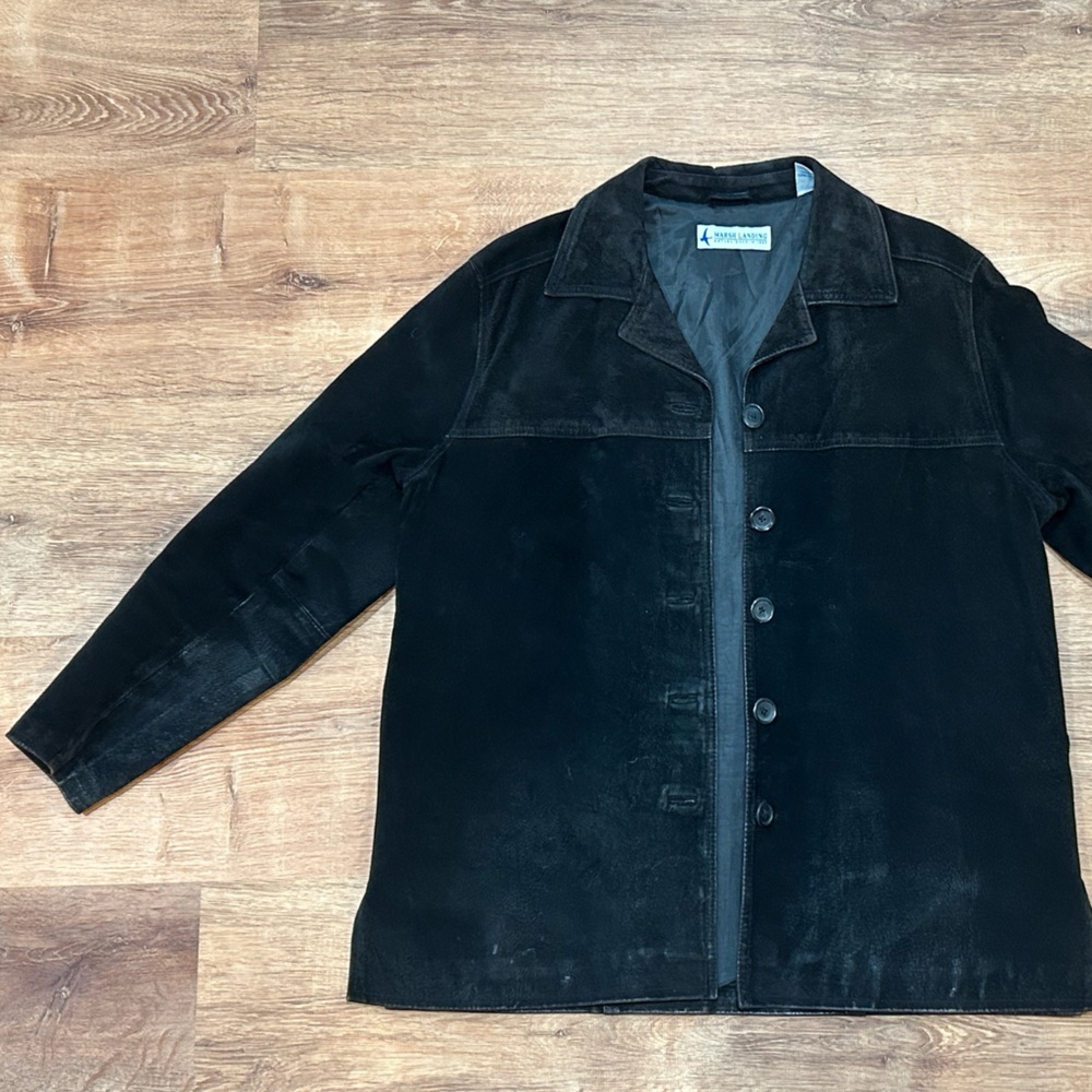 Marsh Landing Men's Black Suede Shirt Jacket